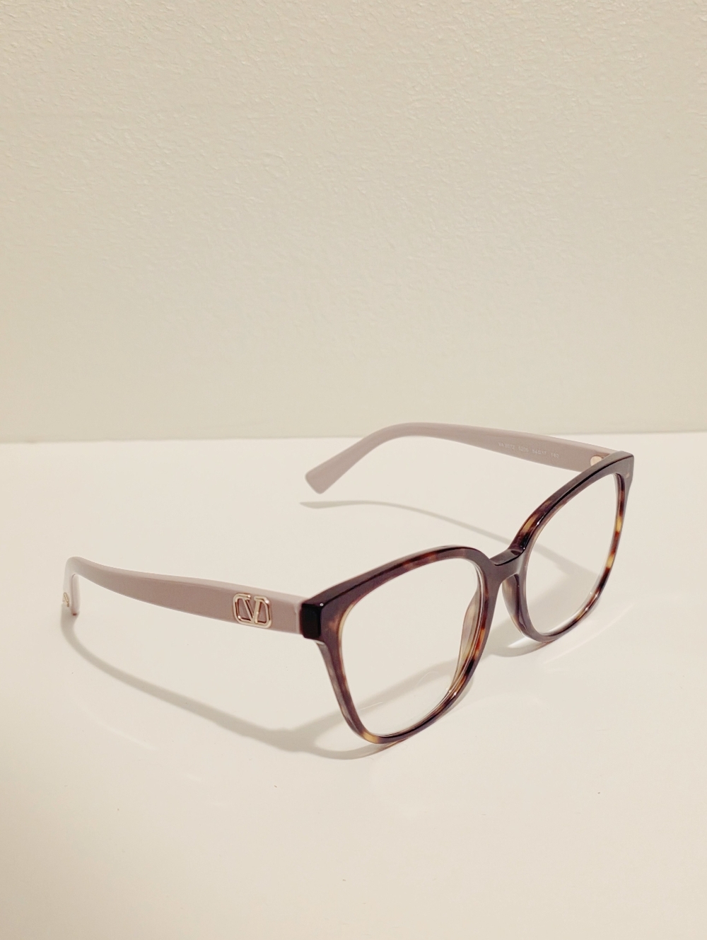 Authentic Valentino VA 3072 5205 Tortoiseshell & Blush Pink Cat-Eye Eyeglasses